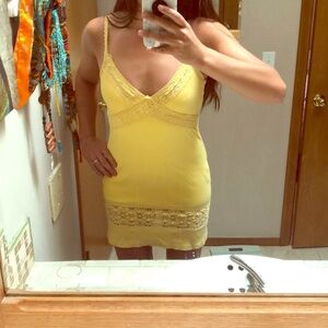 Yellow lace dress